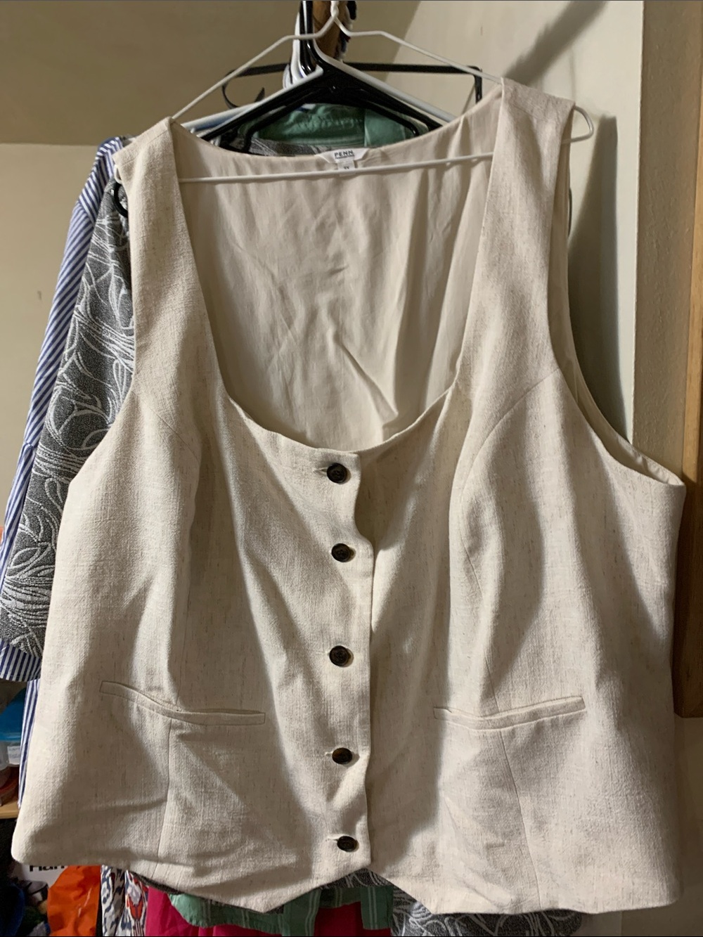 Penningtons Cream Lightweight Button Vest
